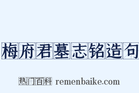 梅府君墓志铭造句是什么意思的图片